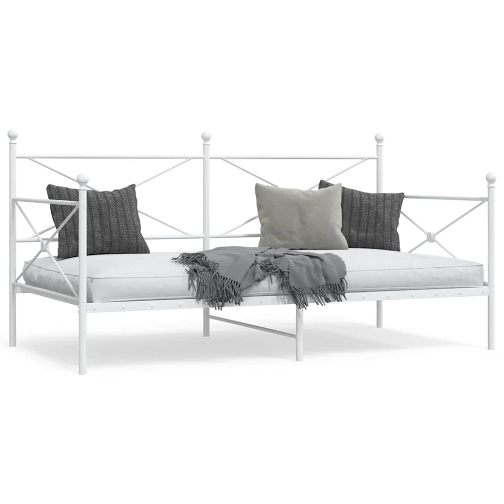 Daybed without mattress White 107x203 cm Steel