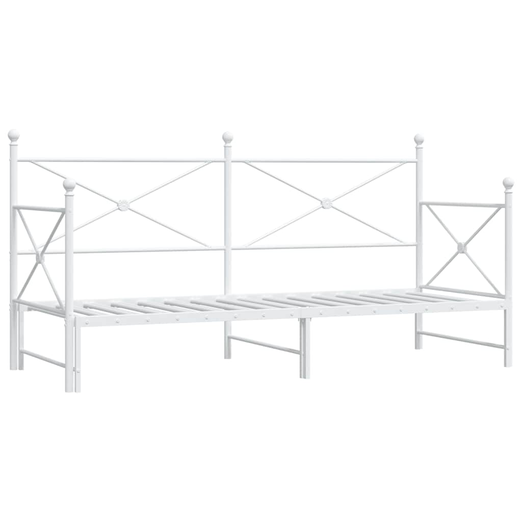 Daybed Extendable without mattress White 75x190 cm Steel