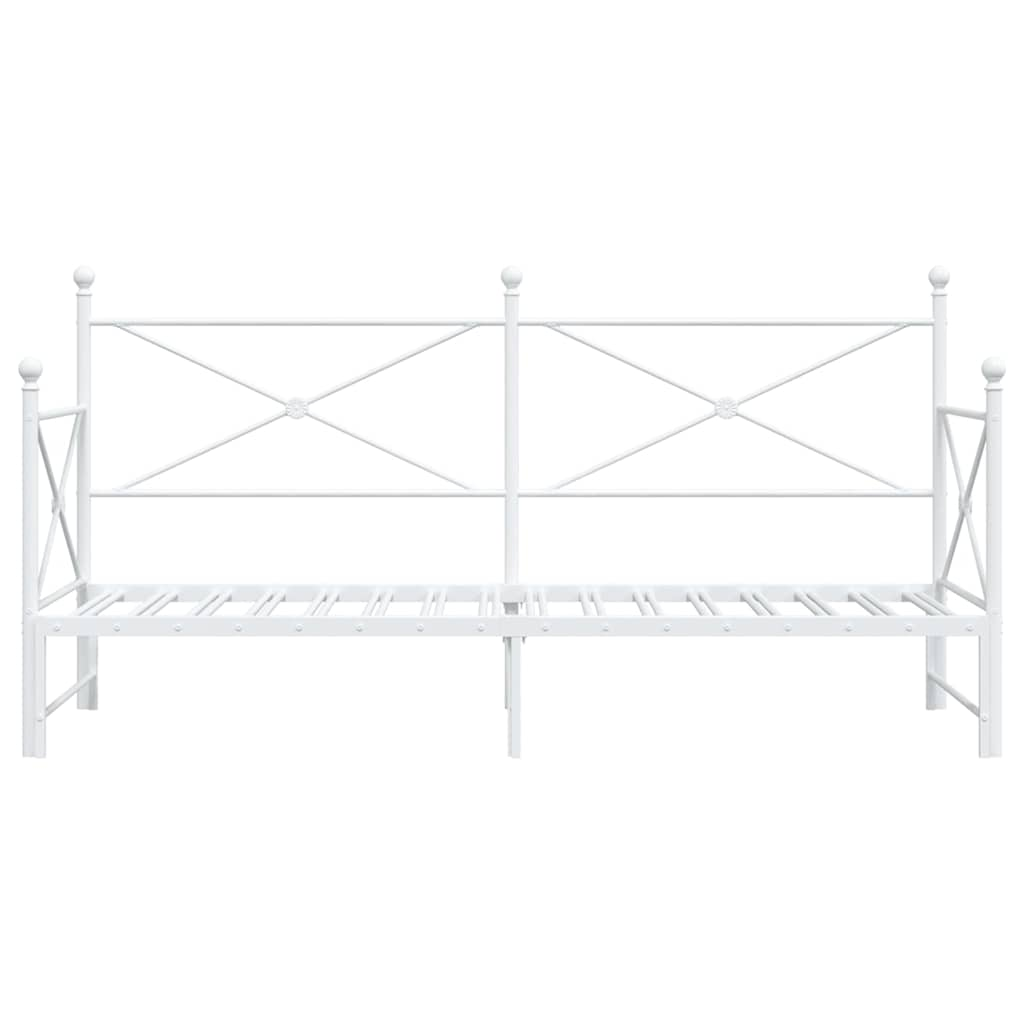 Daybed Extendable without mattress White 75x190 cm Steel