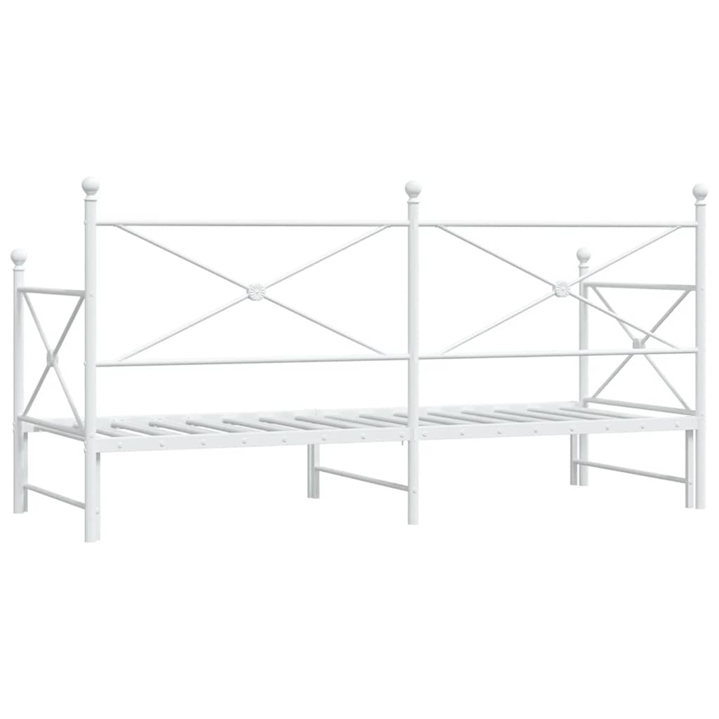 Daybed Extendable without mattress White 75x190 cm Steel