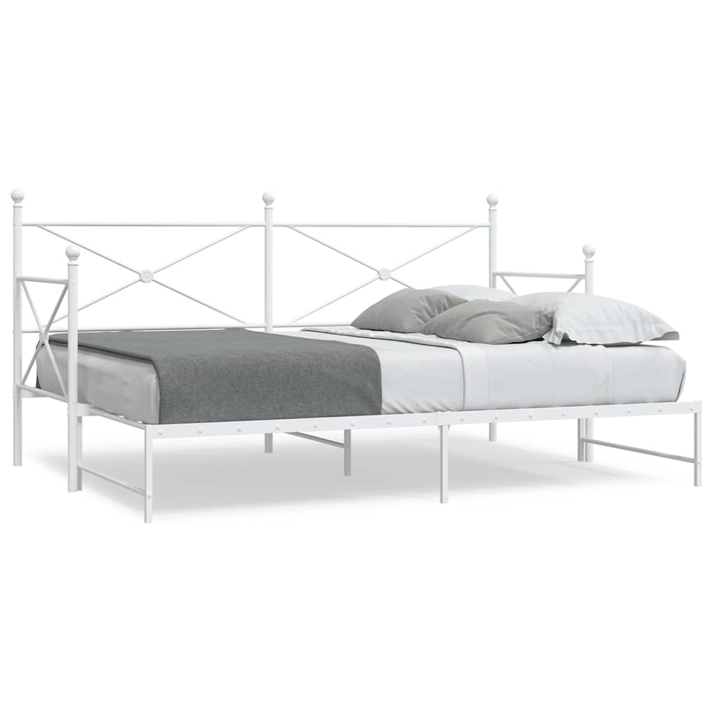 Daybed Extendable without mattress White 75x190 cm Steel