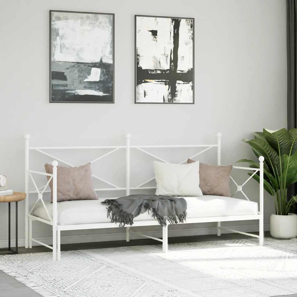 Daybed Extendable without Mattress White 80x200 cm Steel