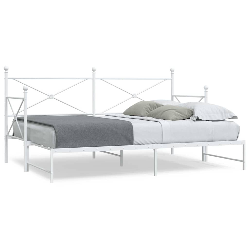 Daybed Extendable without Mattress White 80x200 cm Steel