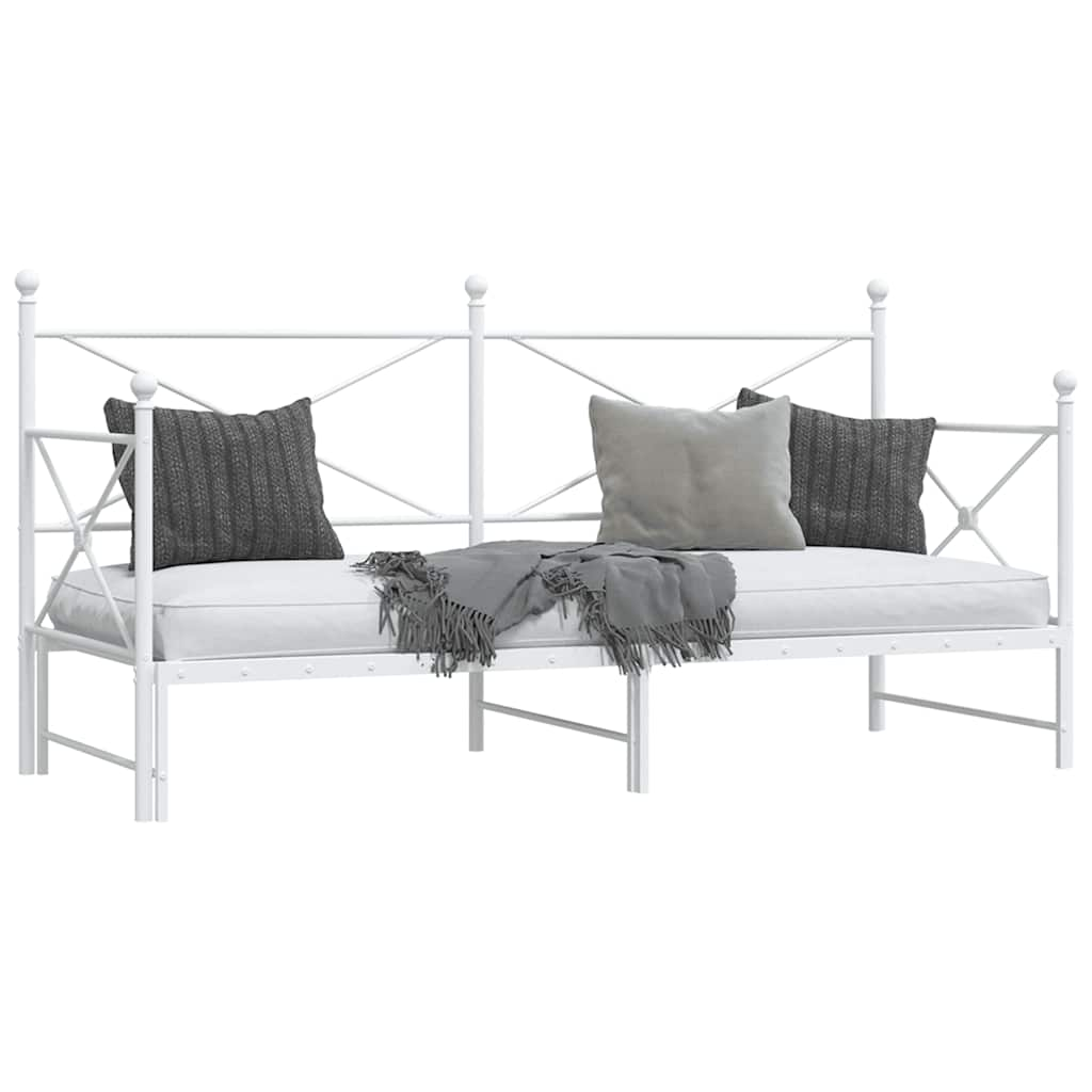 Daybed Extendable without mattress White 90x190 cm Steel