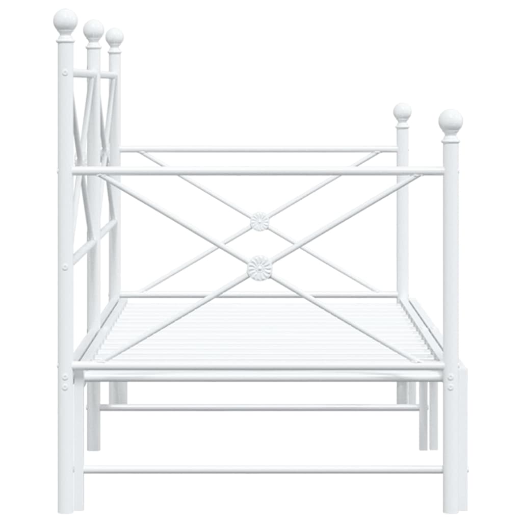 Daybed Extendable without mattress White 90x190 cm Steel