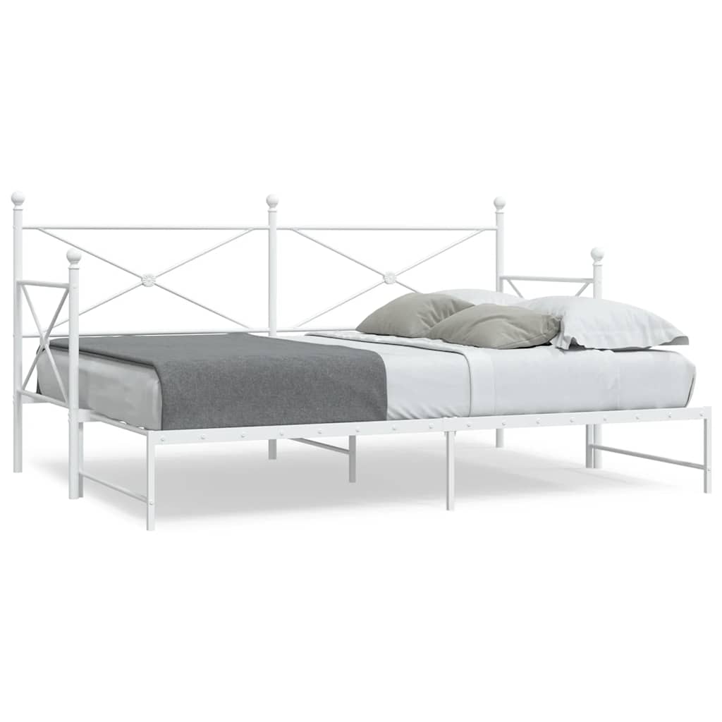 Daybed Extendable without mattress White 90x190 cm Steel