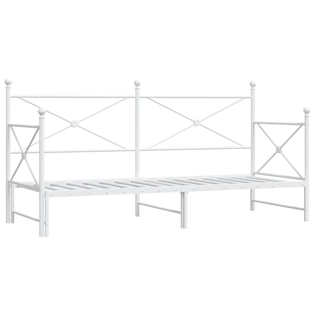 Daybed Extendable without Mattress White 90x200 cm Steel