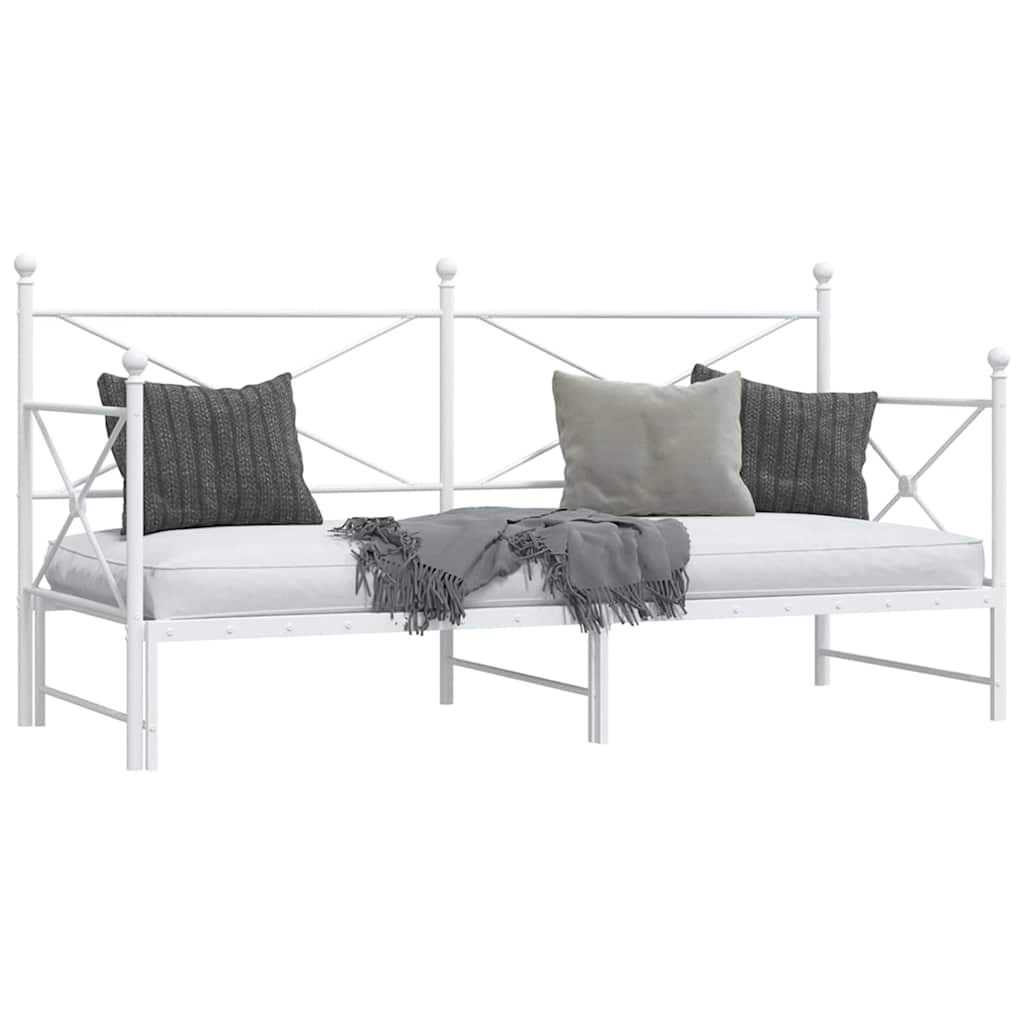 Daybed Extendable without Mattress White 90x200 cm Steel