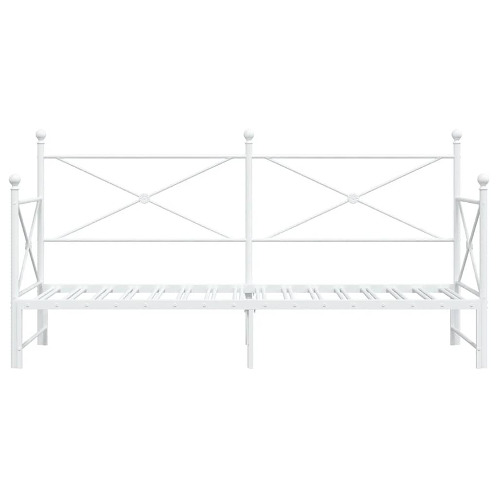 Daybed Extendable without Mattress White 90x200 cm Steel