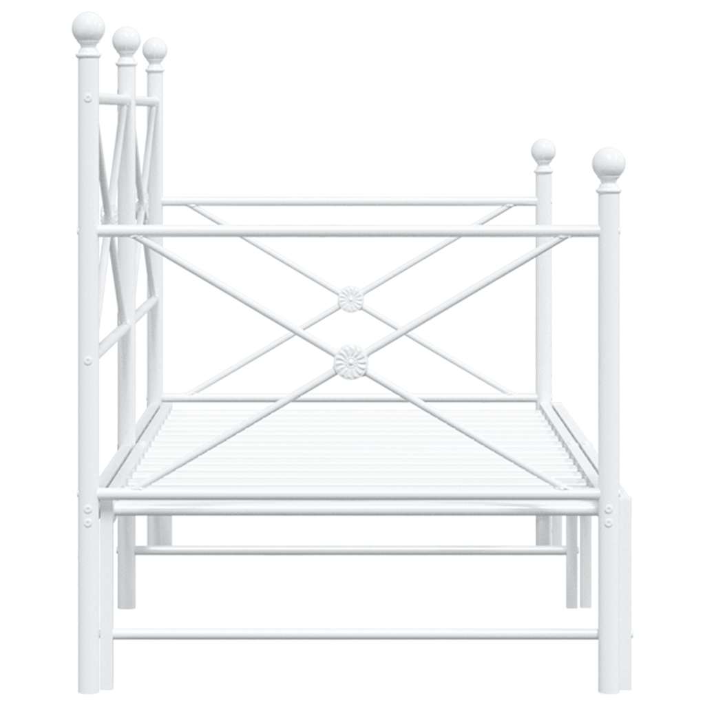 Daybed Extendable without Mattress White 90x200 cm Steel