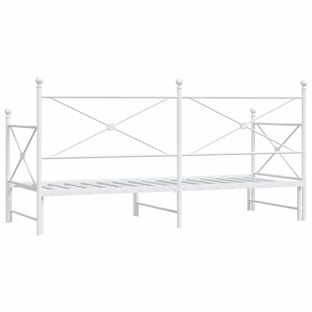 Daybed Extendable without Mattress White 90x200 cm Steel