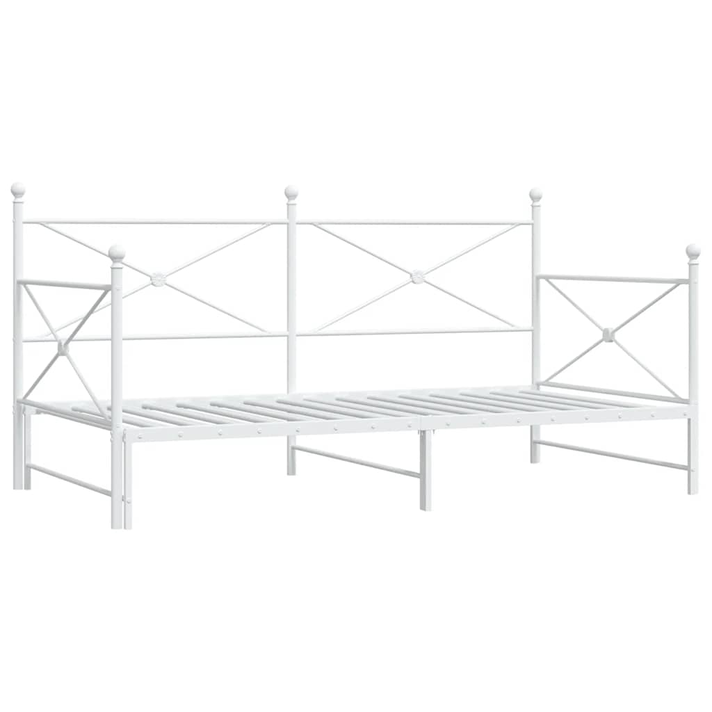 Daybed Extendable without mattress White 100x190 cm Steel