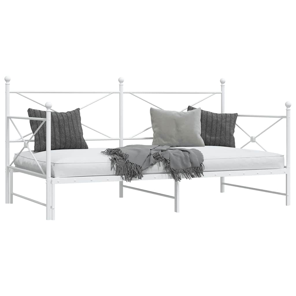 Daybed Extendable without mattress White 100x190 cm Steel