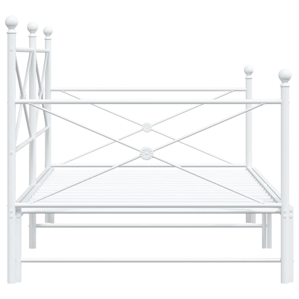 Daybed Extendable without mattress White 100x190 cm Steel