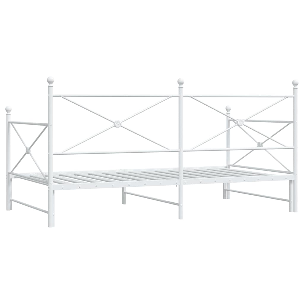 Daybed Extendable without mattress White 100x190 cm Steel