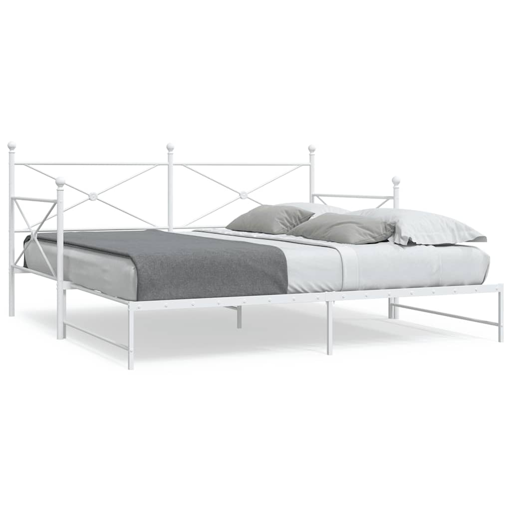 Daybed Extendable without mattress White 100x190 cm Steel