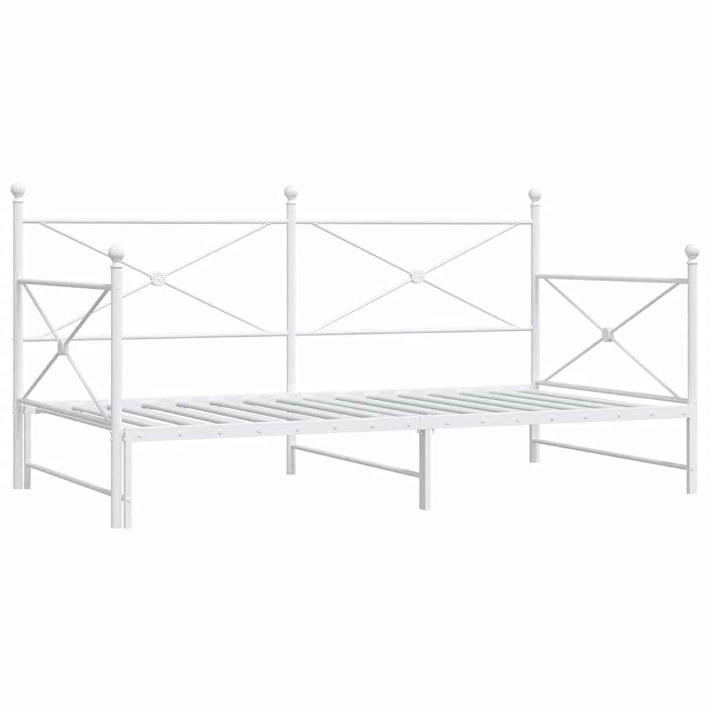 Daybed Extendable without mattress White 100x200 cm Steel