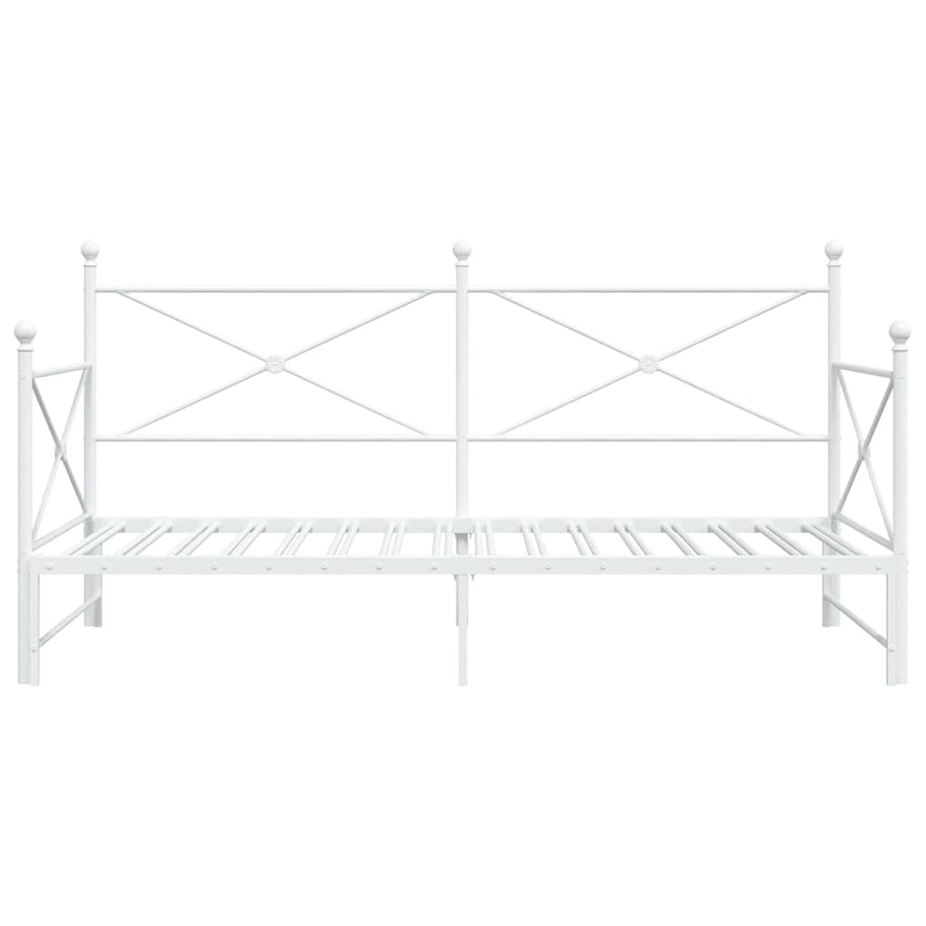 Daybed Extendable without mattress White 100x200 cm Steel