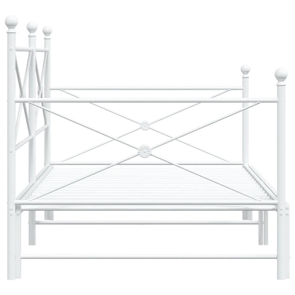 Daybed Extendable without mattress White 100x200 cm Steel