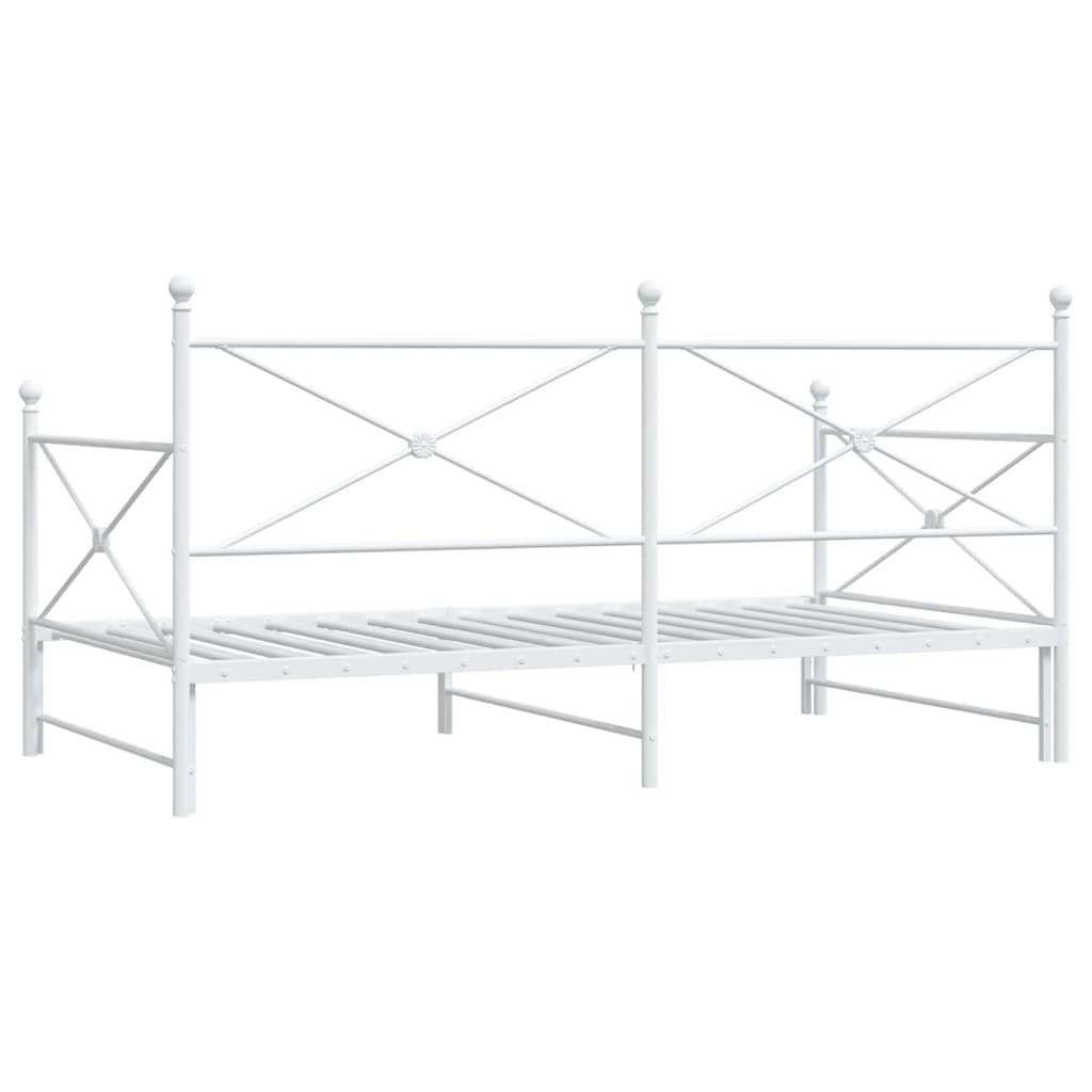 Daybed Extendable without mattress White 100x200 cm Steel