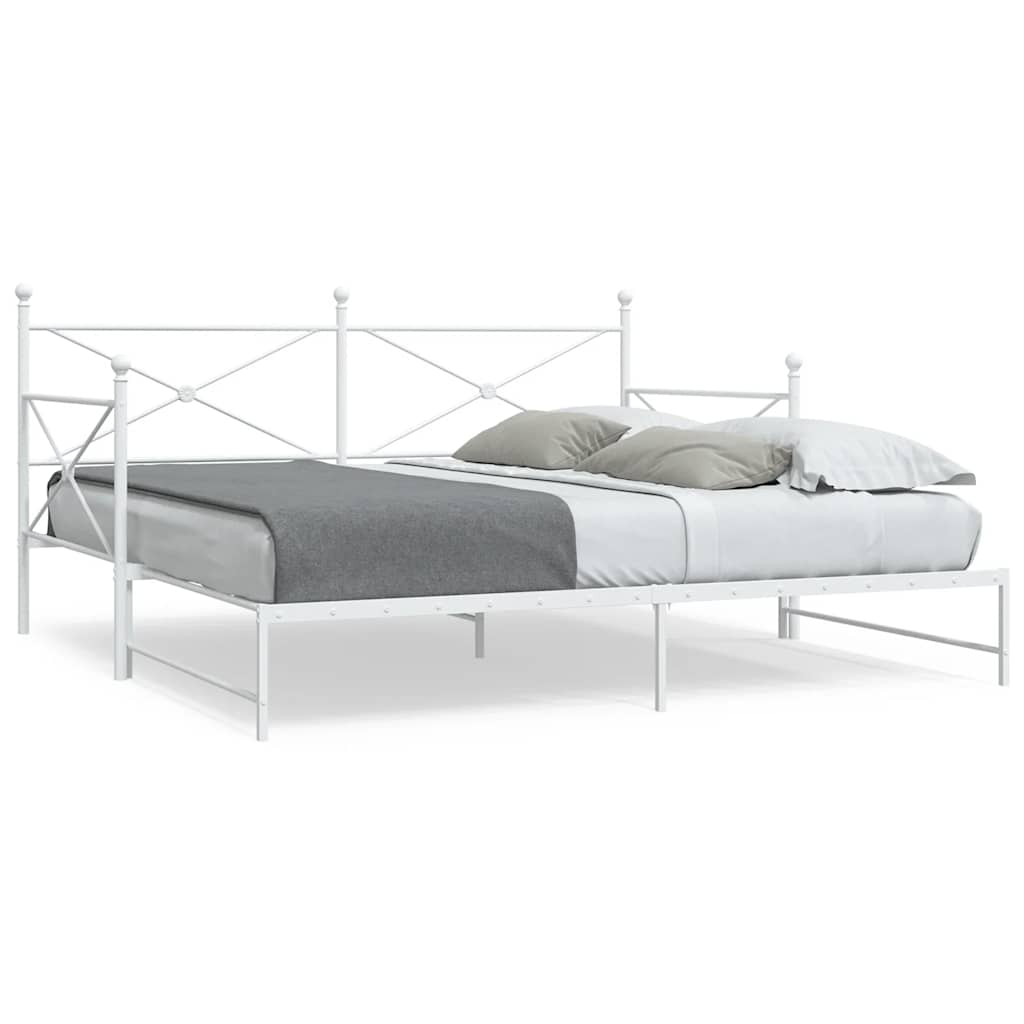 Daybed Extendable without mattress White 100x200 cm Steel