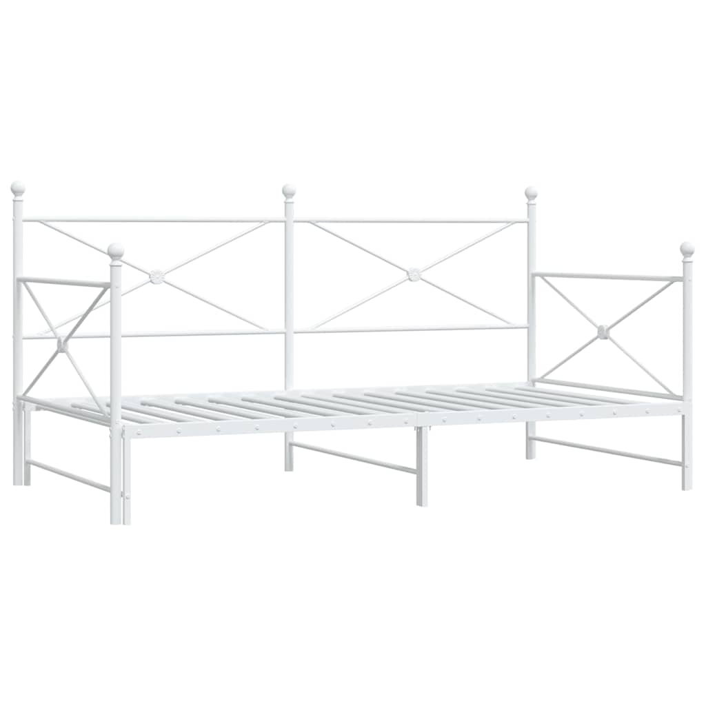 Daybed Extendable without mattress White 107x203 cm Steel