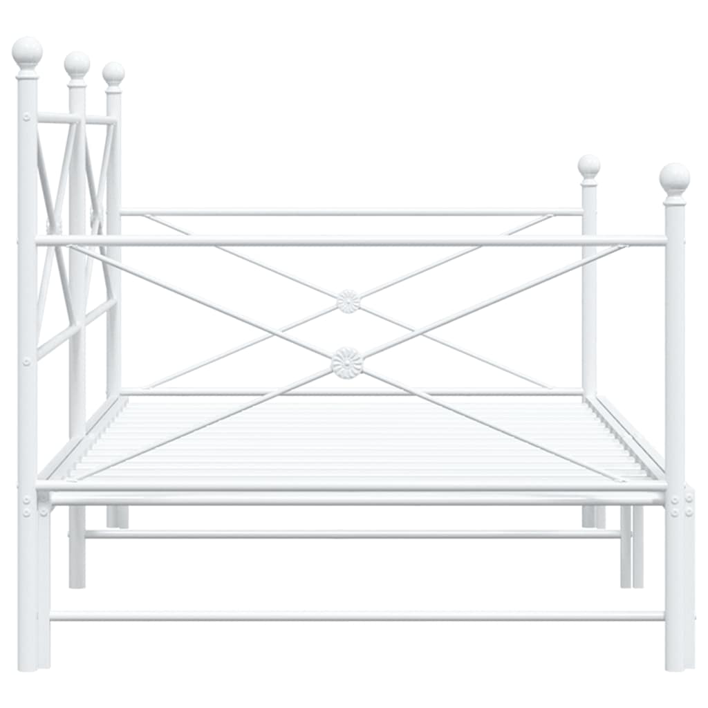 Daybed Extendable without mattress White 107x203 cm Steel