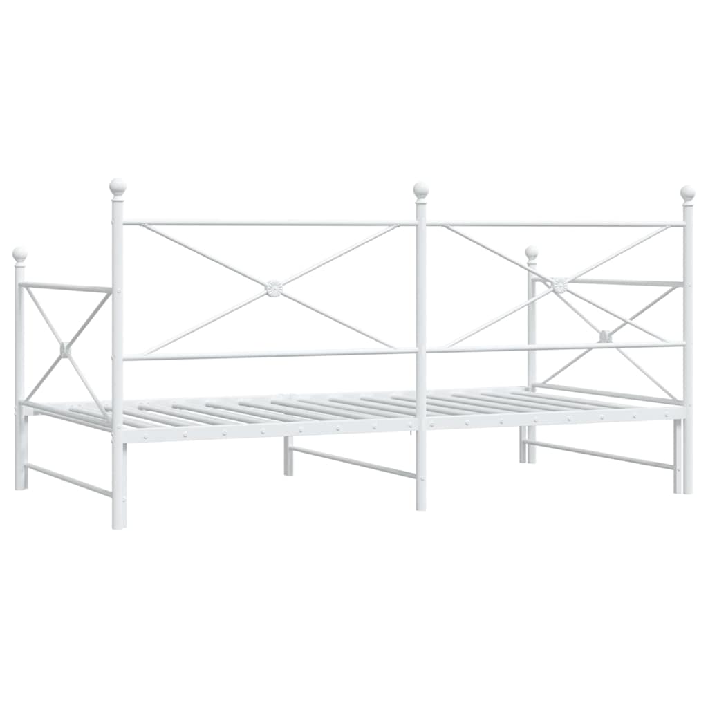 Daybed Extendable without mattress White 107x203 cm Steel