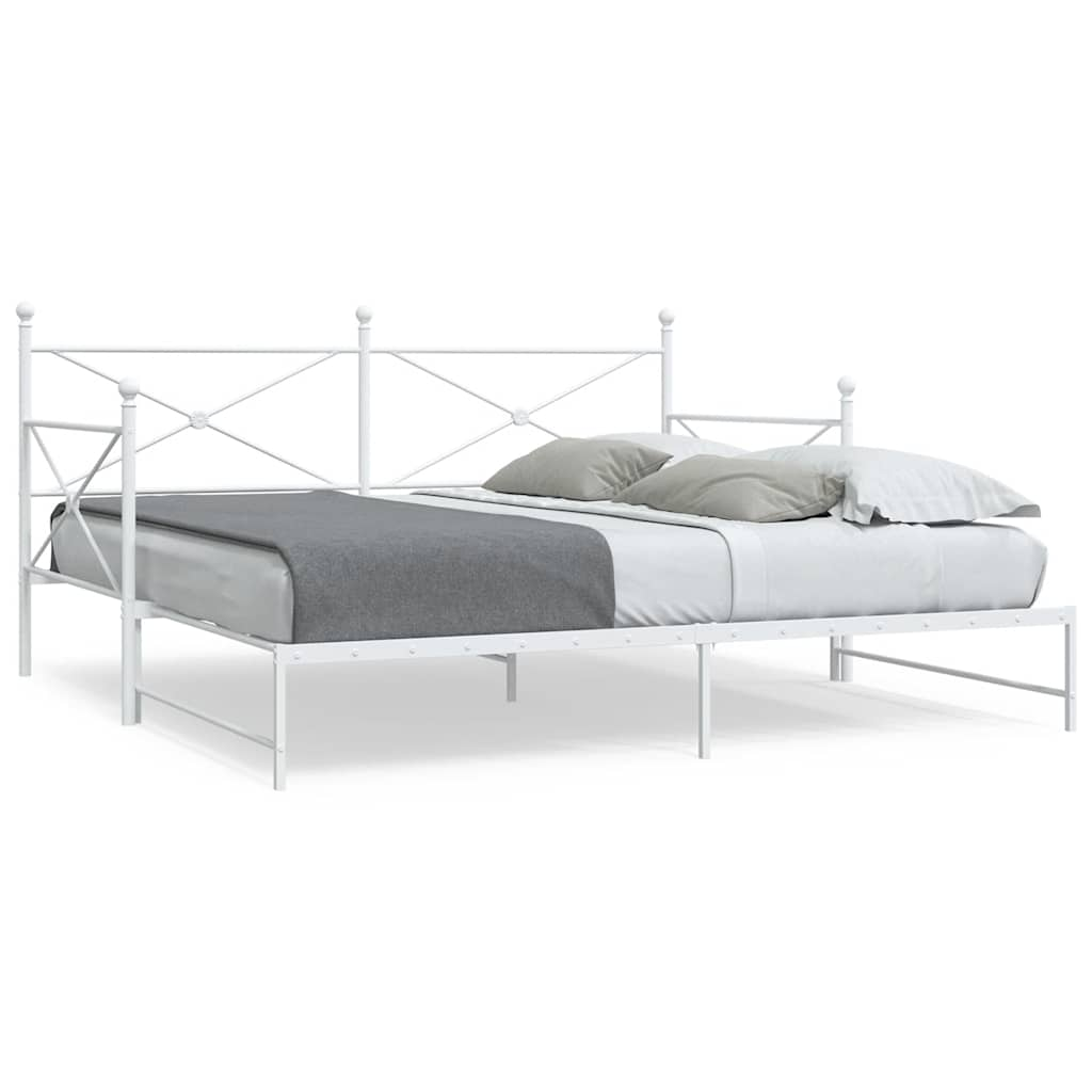 Daybed Extendable without mattress White 107x203 cm Steel