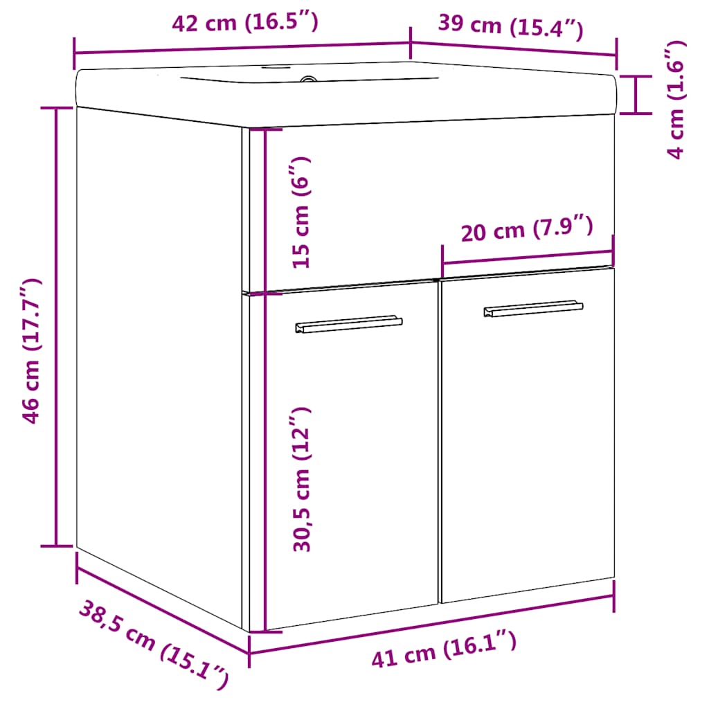 2-tlg. Badmöbel-Set Betongrau Holzwerkstoff