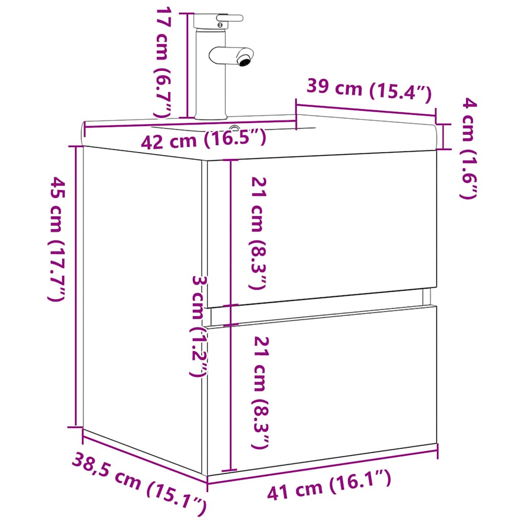 2-tlg. Badmöbel-Set Betongrau Holzwerkstoff