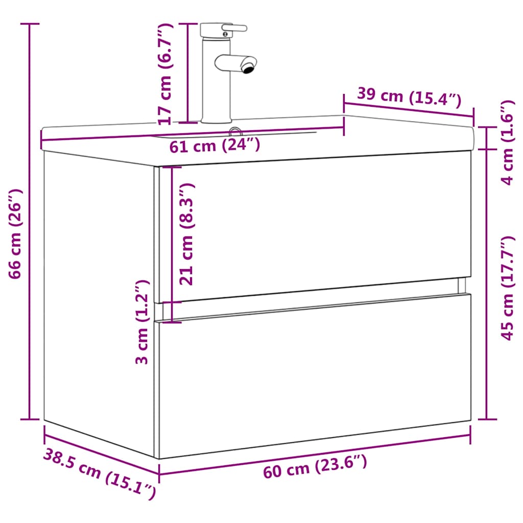 2-tlg. Badmöbel-Set Betongrau Holzwerkstoff