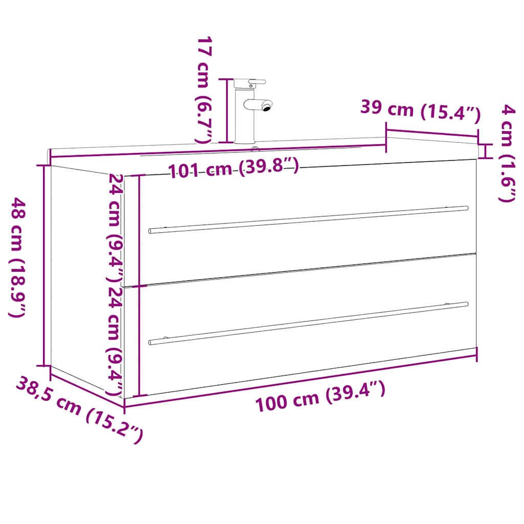 2-tlg. Badmöbel-Set Betongrau Holzwerkstoff