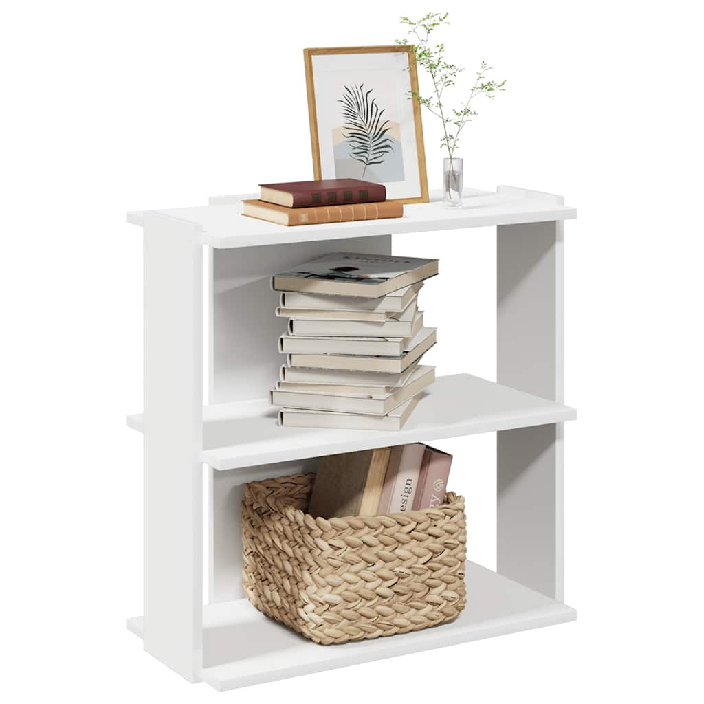 Bookcase 3 Shelves White 60x30x60 cm Wood Material