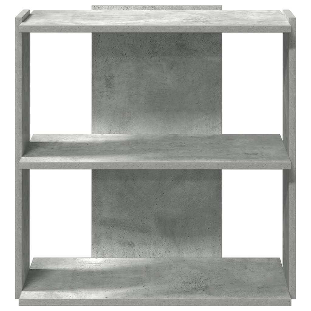 Bookcase 3 shelves concrete grey 60x30x60 cm wood material