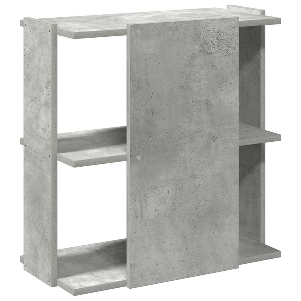 Bookcase 3 shelves concrete grey 60x30x60 cm wood material