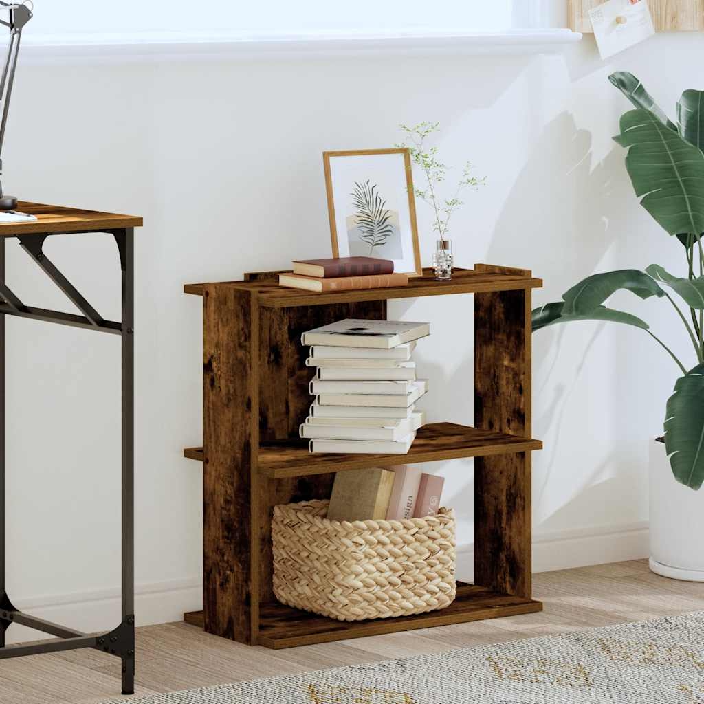 Bookcase 3 shelves smoked oak 60x30x60 cm wood material