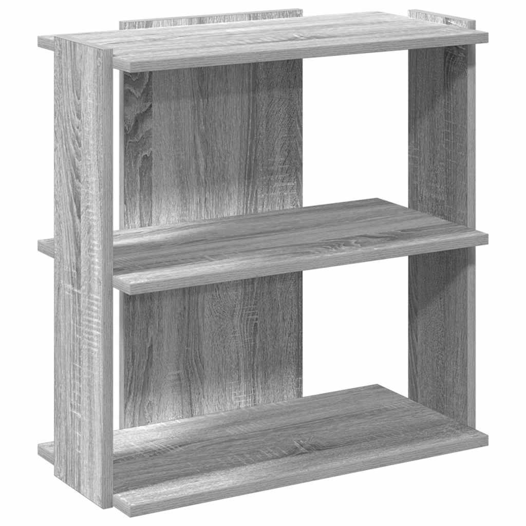 Bookcase 3 Shelves Grey Sonoma 60x30x60 cm Wood Material