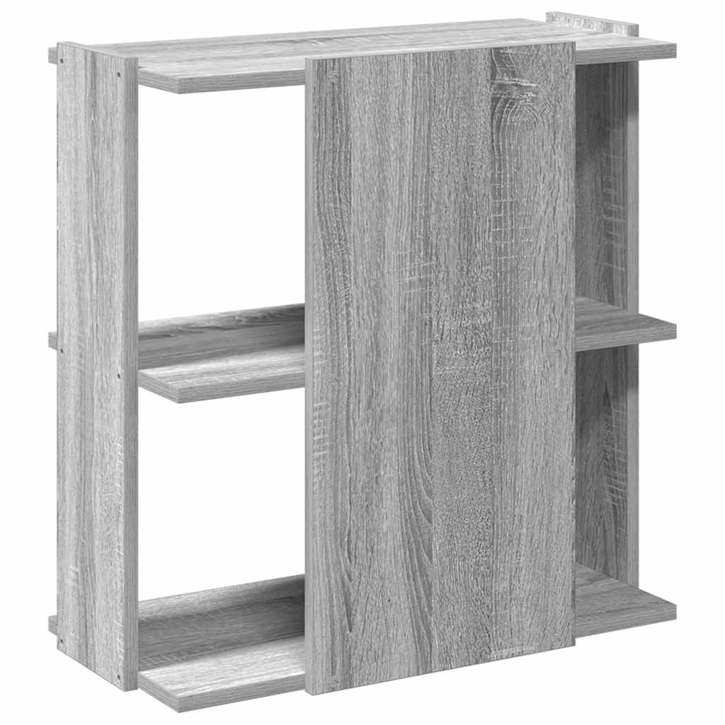 Bookcase 3 Shelves Grey Sonoma 60x30x60 cm Wood Material