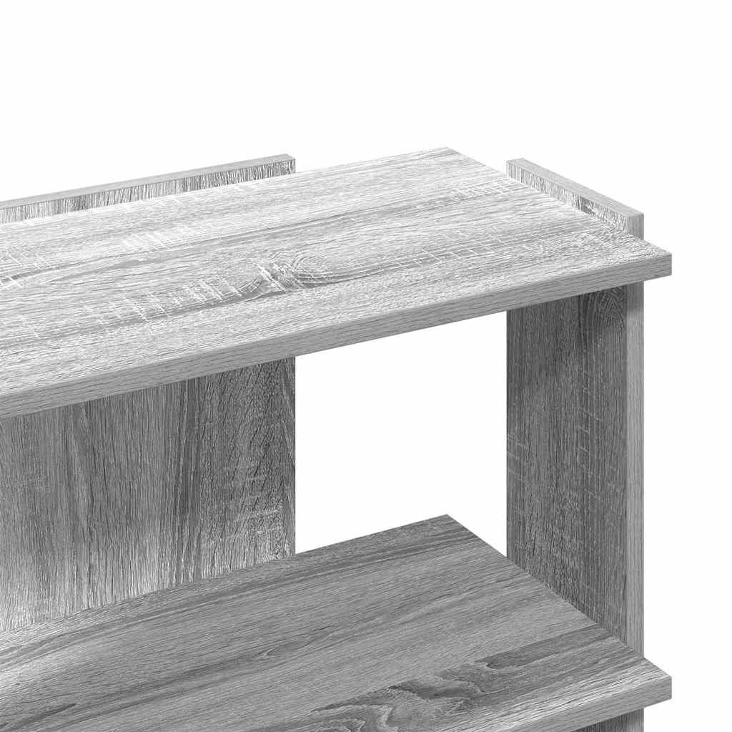 Bookcase 3 Shelves Grey Sonoma 60x30x60 cm Wood Material