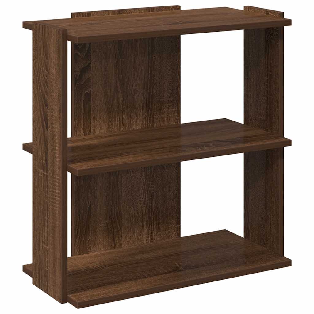 Bookcase 3 Shelves Brown Oak Look 60x30x60cm Wood Material