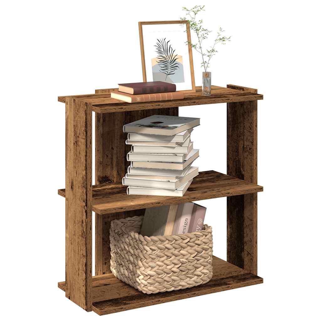 Bookcase 3 shelves old wood look 60x30x60 cm wood material