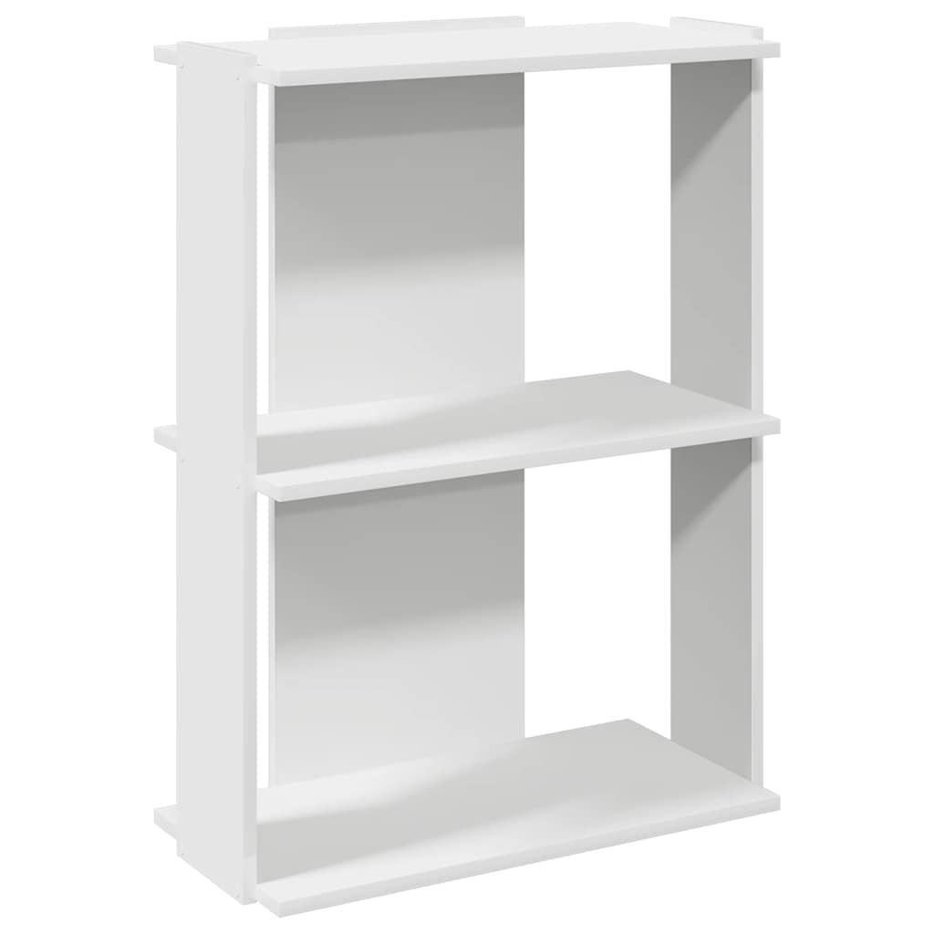 Bookcase 3 Shelves White 60x30x80 cm Wood Material