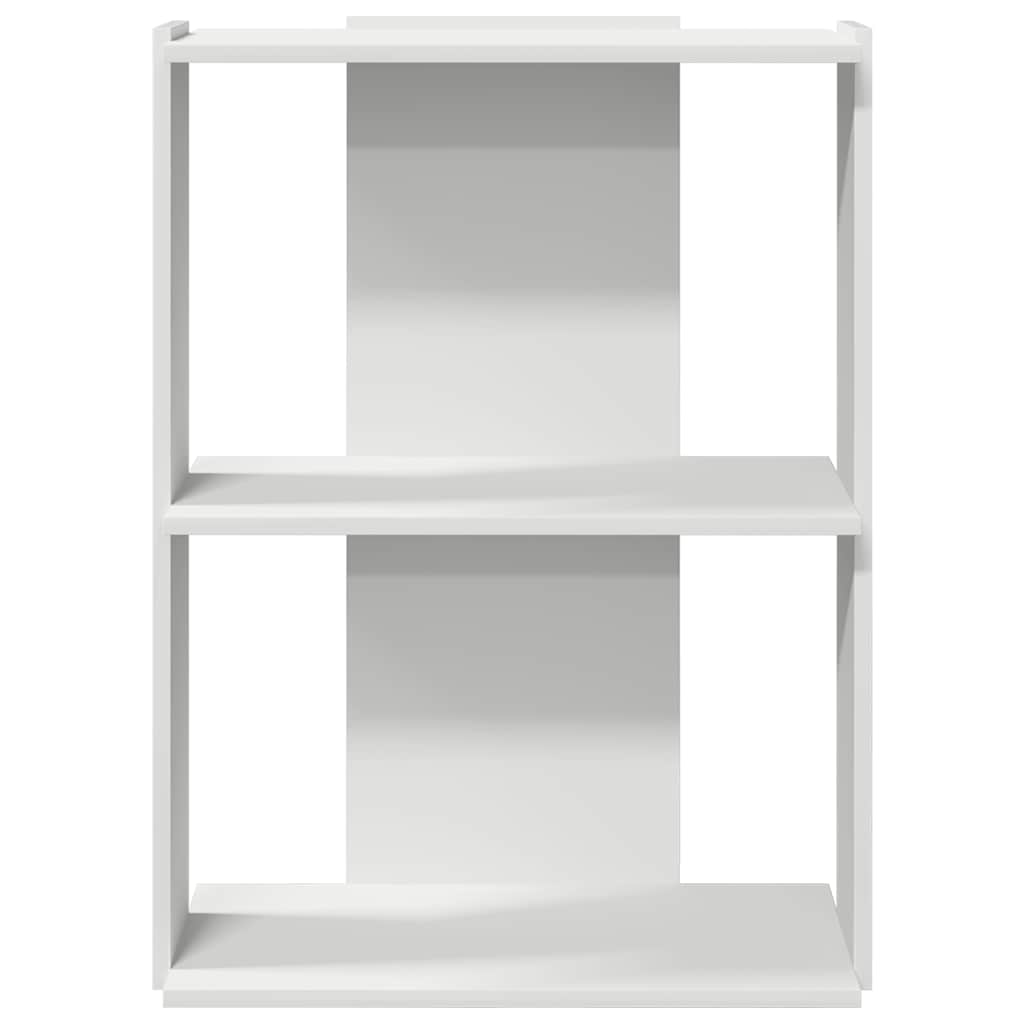 Bookcase 3 Shelves White 60x30x80 cm Wood Material