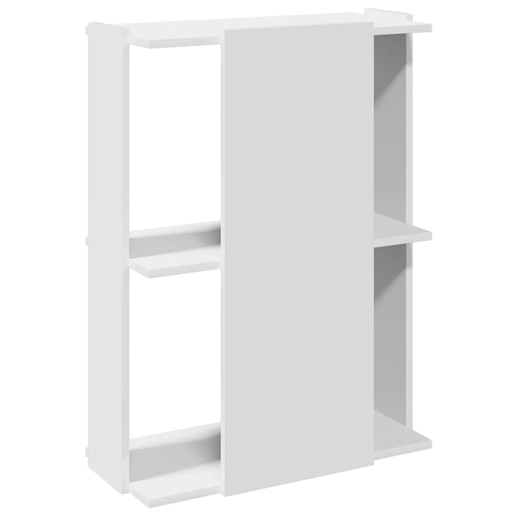 Bookcase 3 Shelves White 60x30x80 cm Wood Material