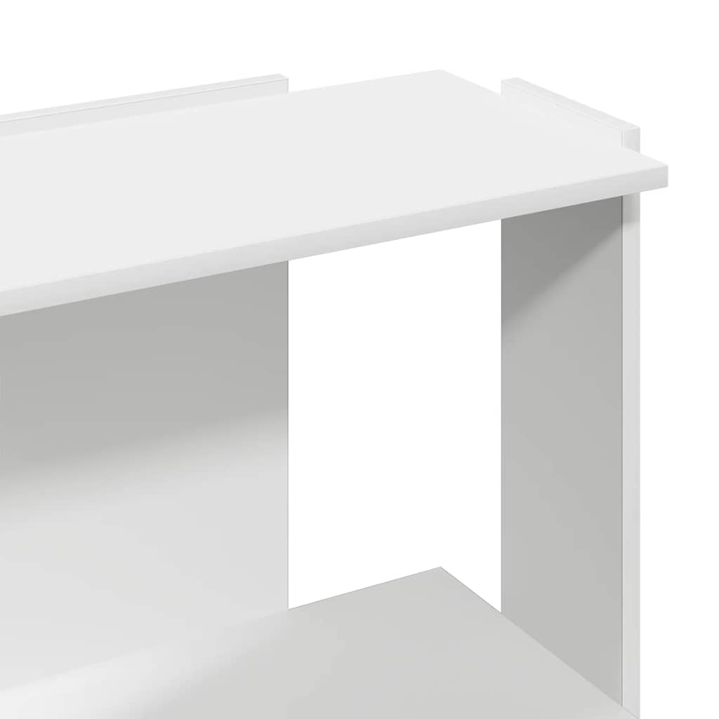 Bookcase 3 Shelves White 60x30x80 cm Wood Material