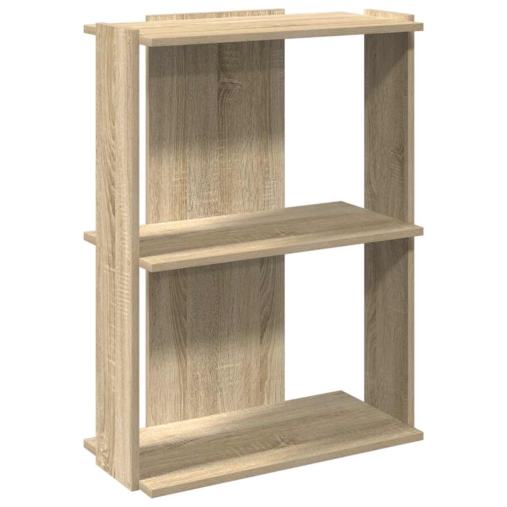 Bookcase 3 shelves Sonoma oak 60x30x80 cm wood material