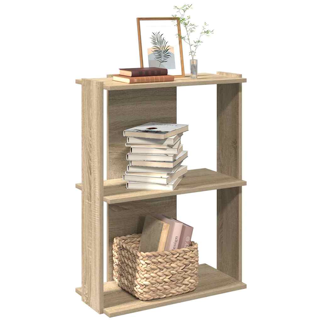 Bookcase 3 shelves Sonoma oak 60x30x80 cm wood material