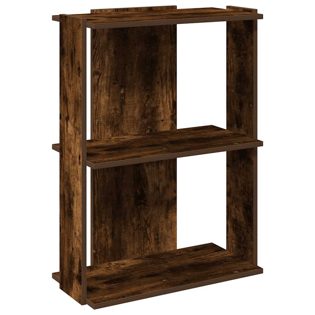 Bookcase 3 shelves smoked oak 60x30x80 cm wood material