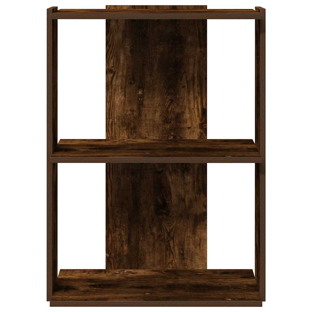 Bookcase 3 shelves smoked oak 60x30x80 cm wood material